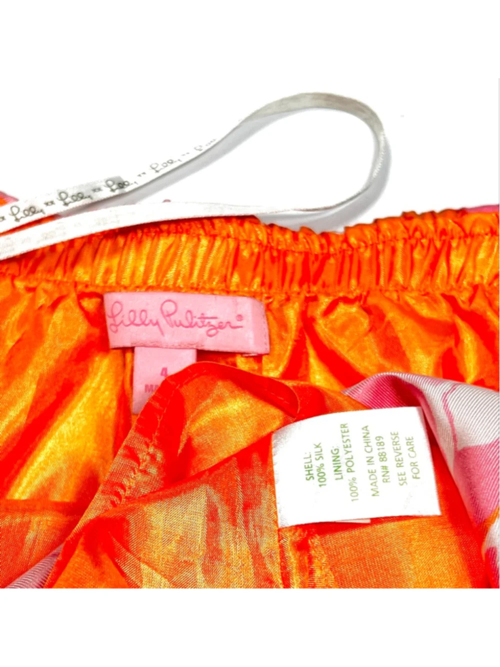 Lilly Pulitzer Womens Dress Strapless Cover Up Size 4 Pink Orange Flamingo Print - Picture 9 of 9